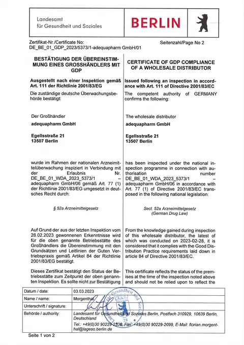 GDP Zertifikat, PDF
